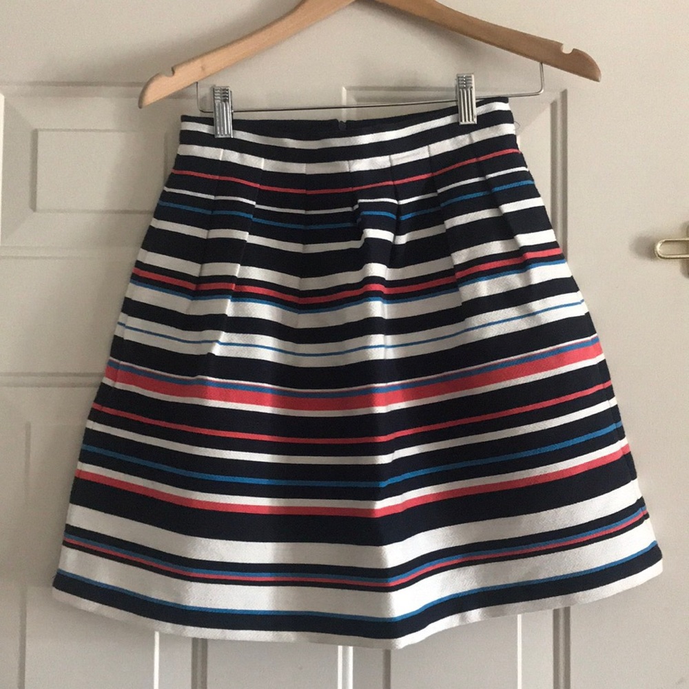 Monoprix Femme Pleated Stripe Skirt